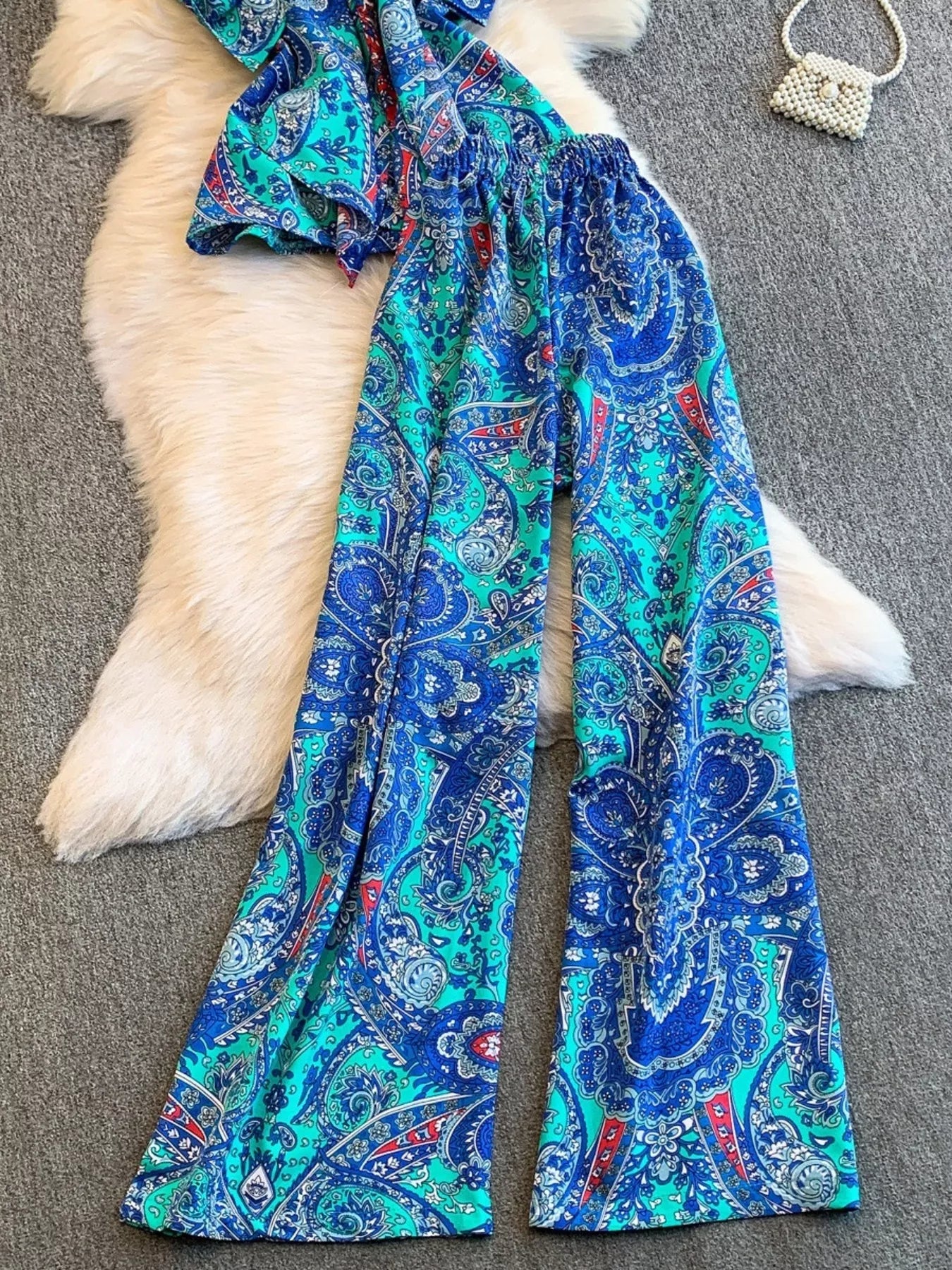 Hazel Blues® |  Printed Cami and Wide Leg Pants Set