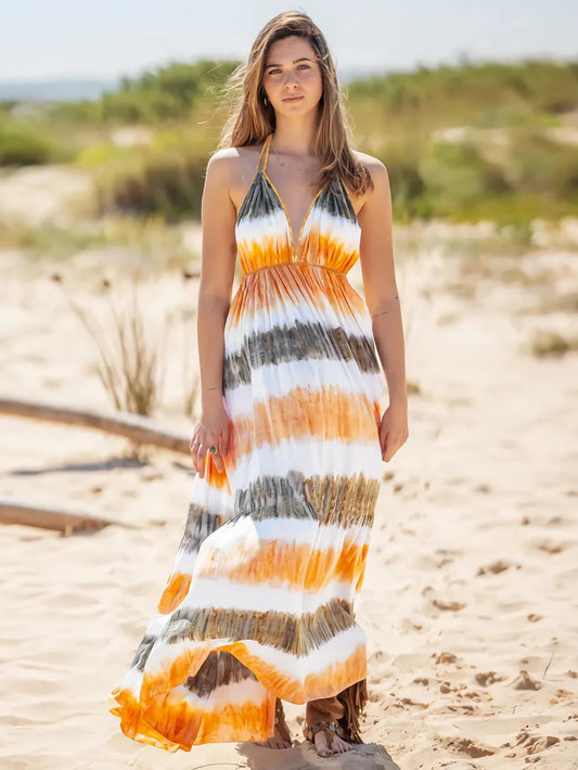 Hazel Blues® |  Tie-Dye Halter Neck Dress