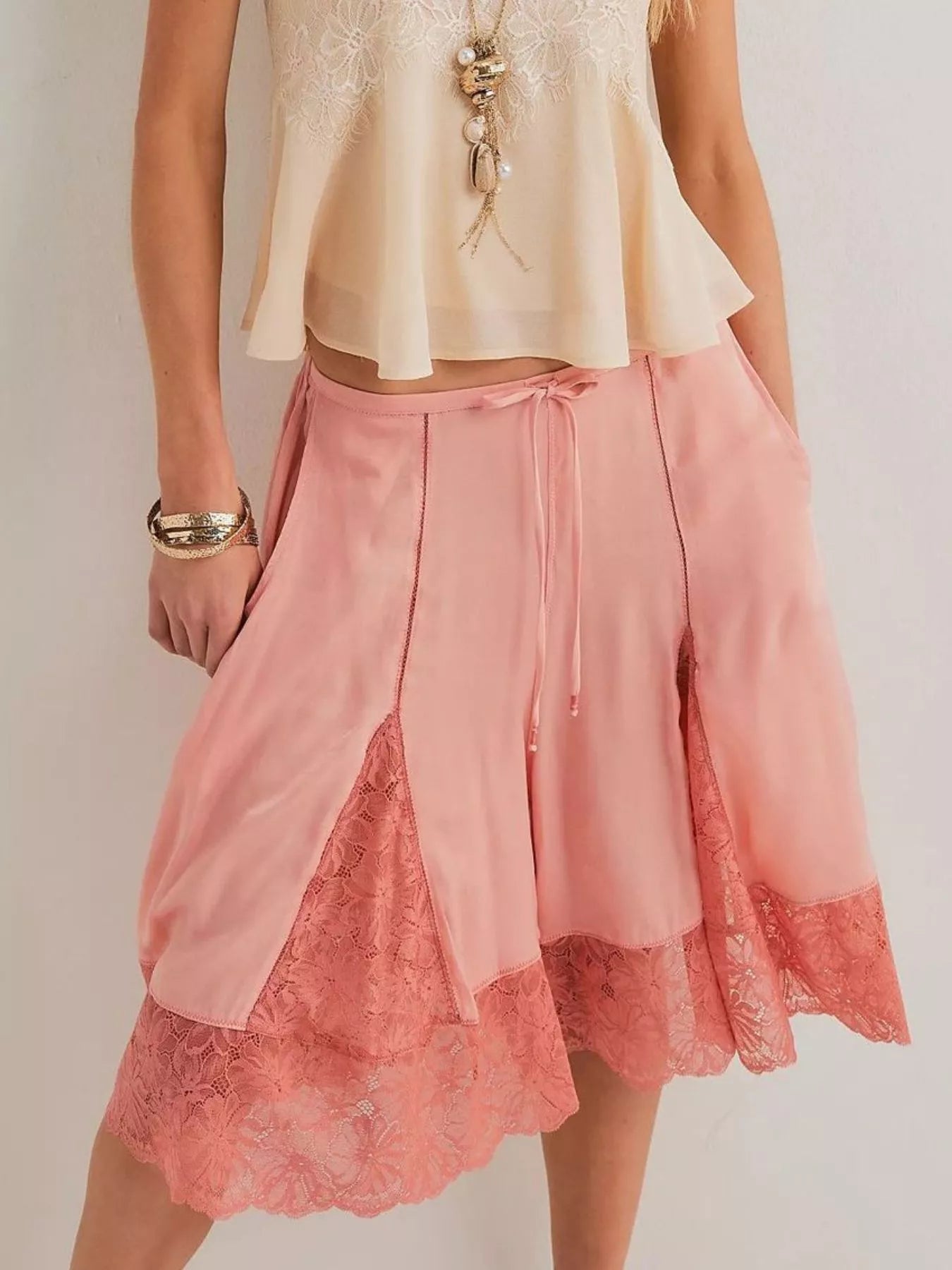 Hazel Blues® |  Lace Detail Shorts