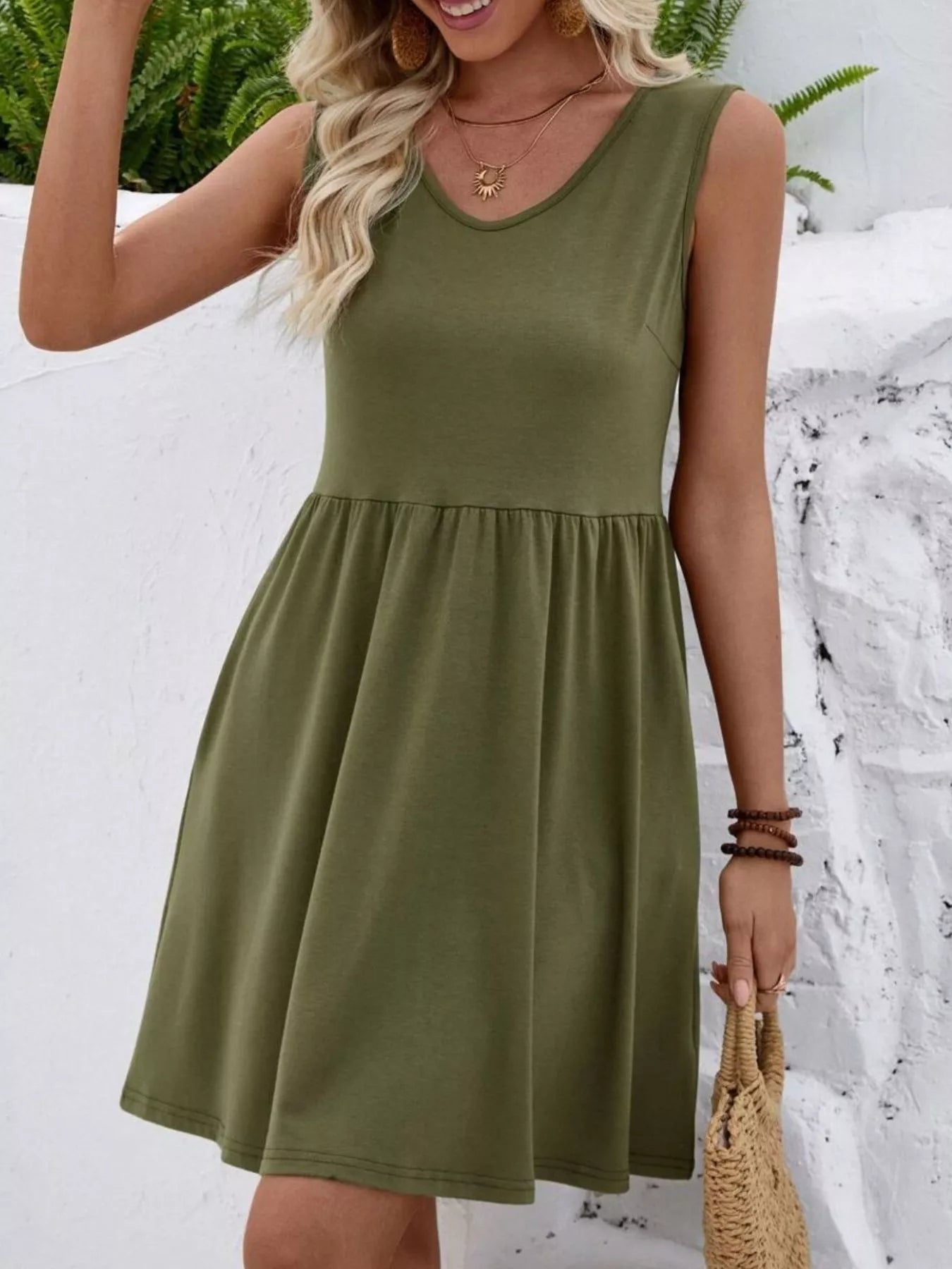 Hazel Blues® |  V-Neck Sleeveless Mini Dress