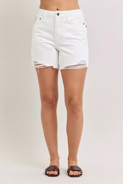 Hazel Blues® |  Judy Blue High Waist Rigid Magic Dad Short with Cell Phone Back Pocket