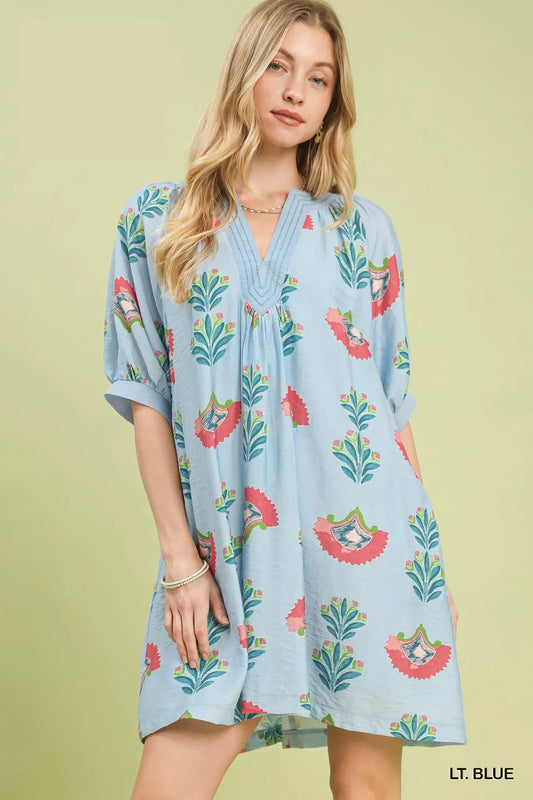 Hazel Blues® |  Umgee Abstract Print Mini Dress