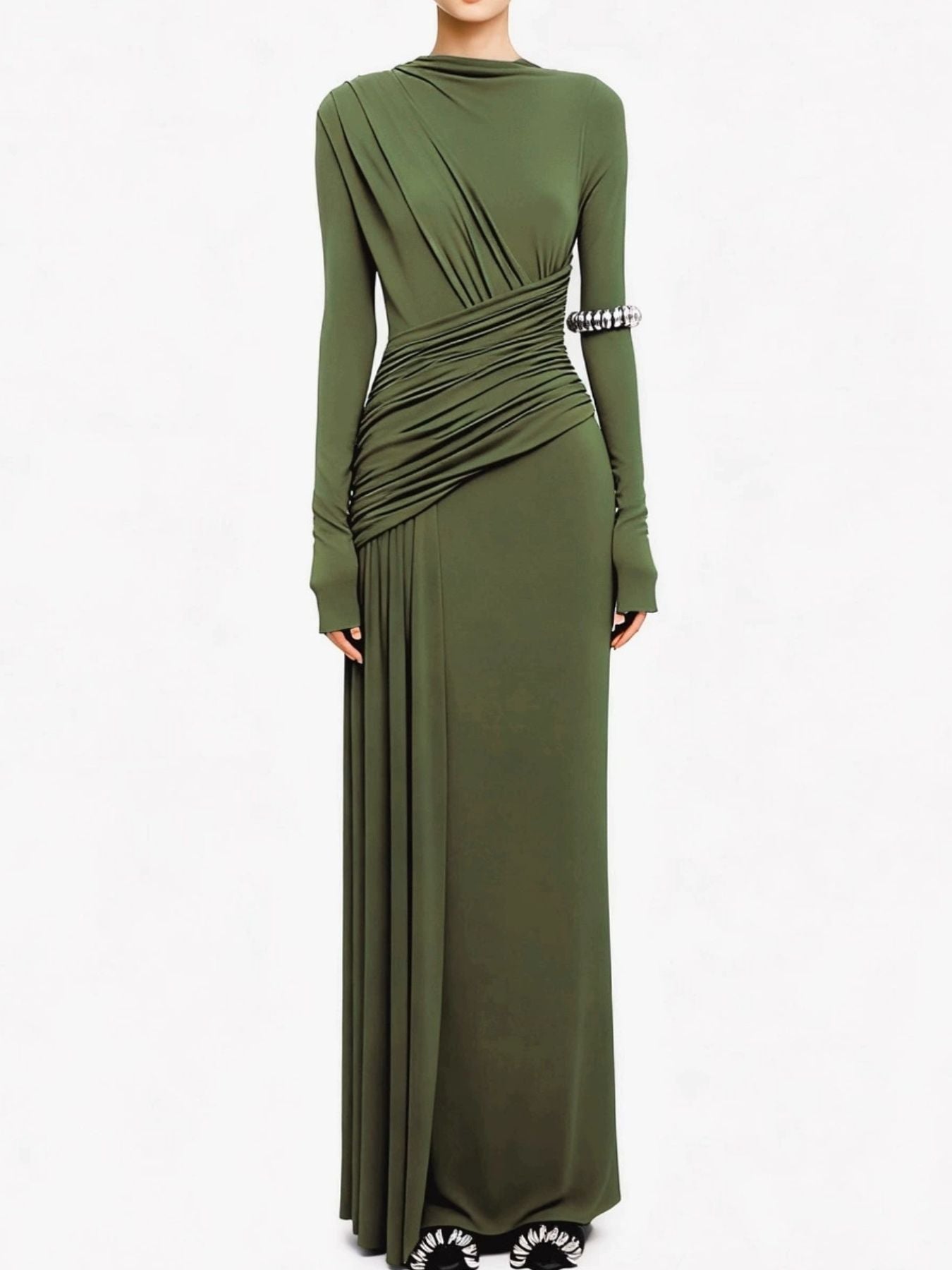 Hazel Blues® |  Ruched Long Sleeve Maxi Dress