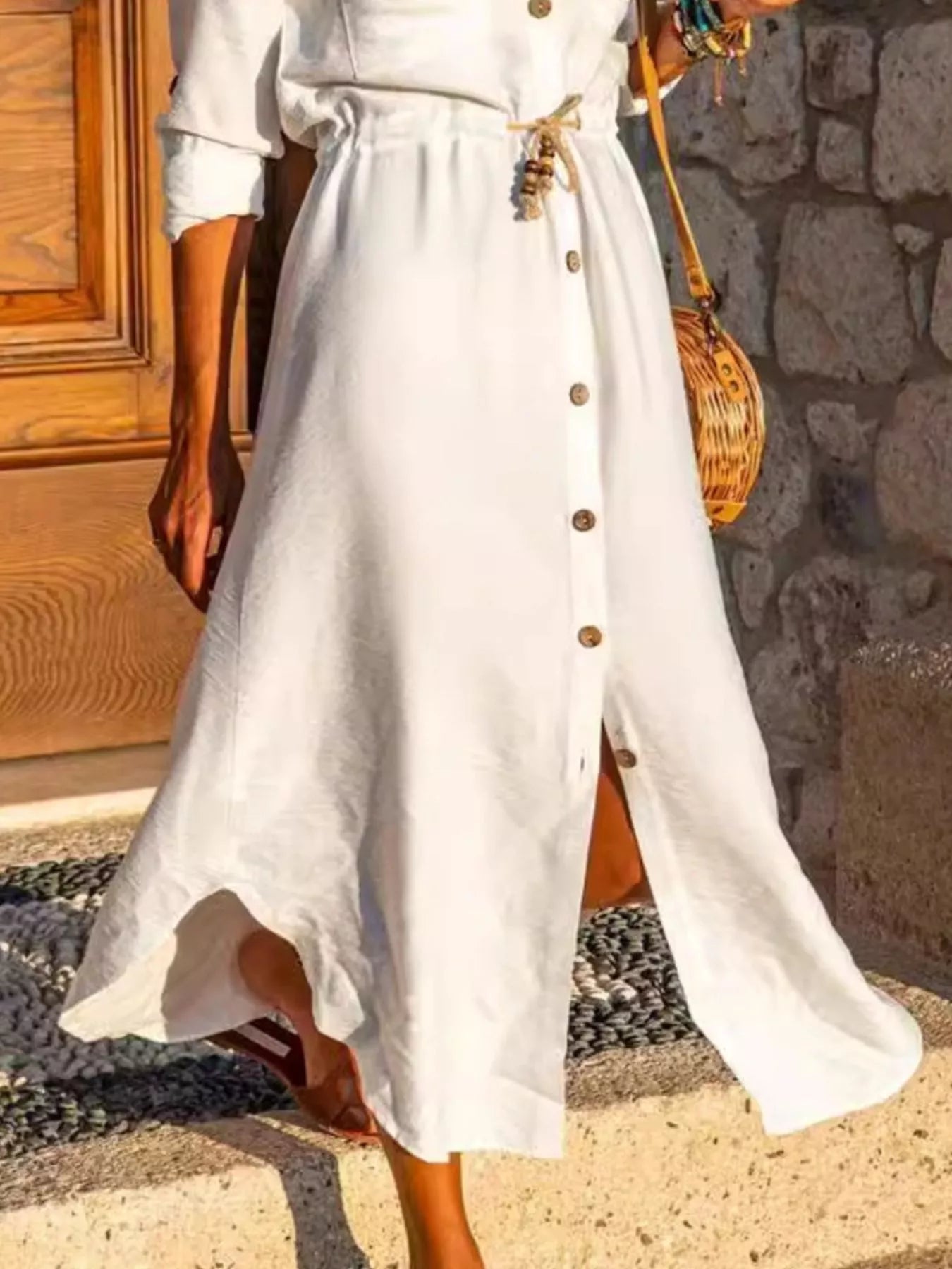 Hazel Blues® |  Button-Front Belted Shirt Dress
