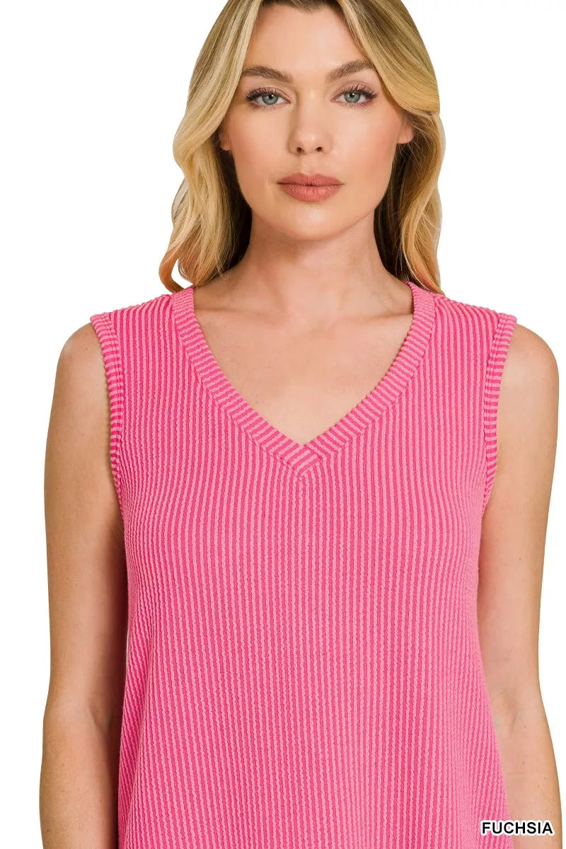 Hazel Blues® |  Zenana Raised Rib Sleeveless Mini Dress