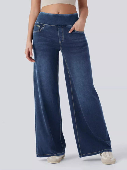 Hazel Blues® |  High-Waisted Wide Leg Jeans