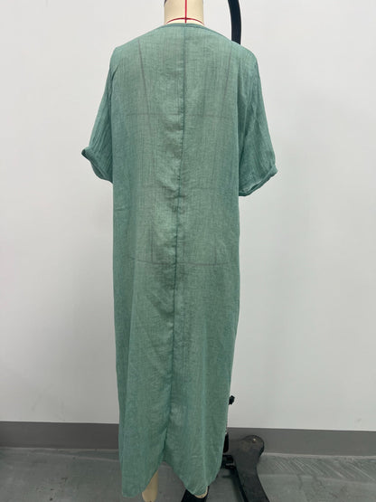 Hazel Blues® | V-Neck Short Sleeve Midi Dress