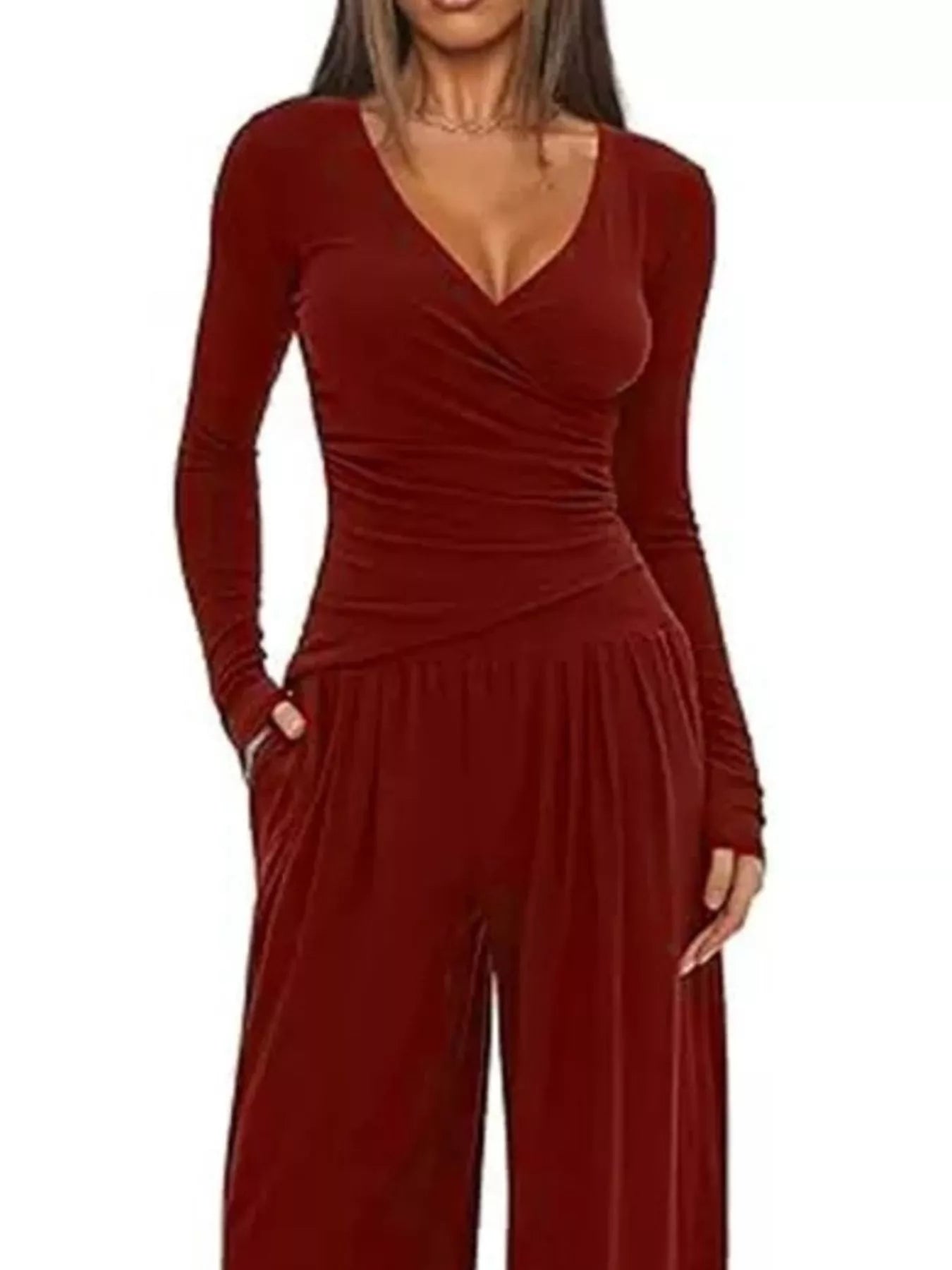 Hazel Blues® |  Casual Long Sleeve Top and Wide Leg Pants Set