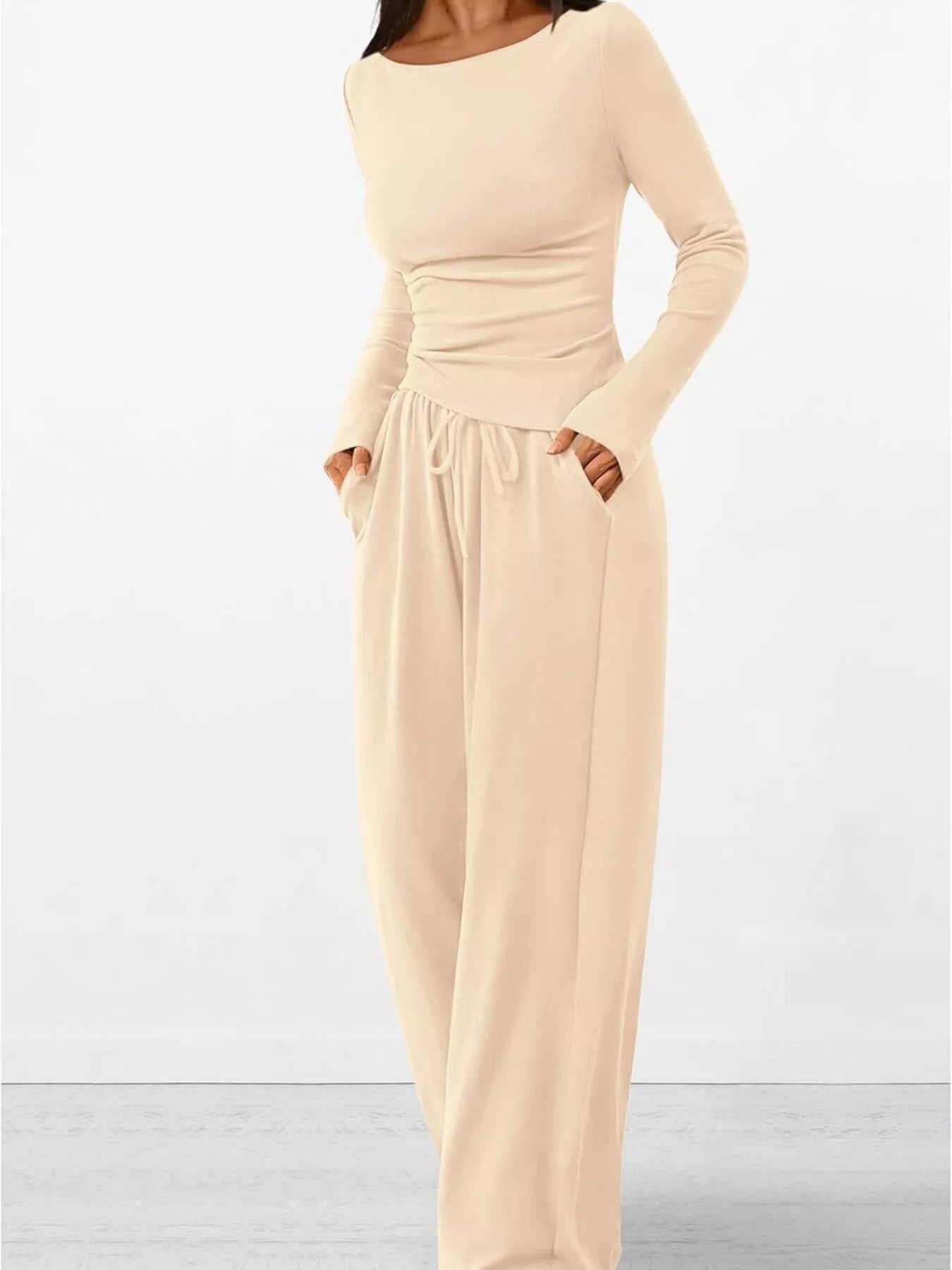 Hazel Blues® |  Long Sleeve Top and Wide Leg Pants Set