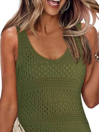 Hazel Blues® | Crochet Knit Cover-Up Dress with Side Slit