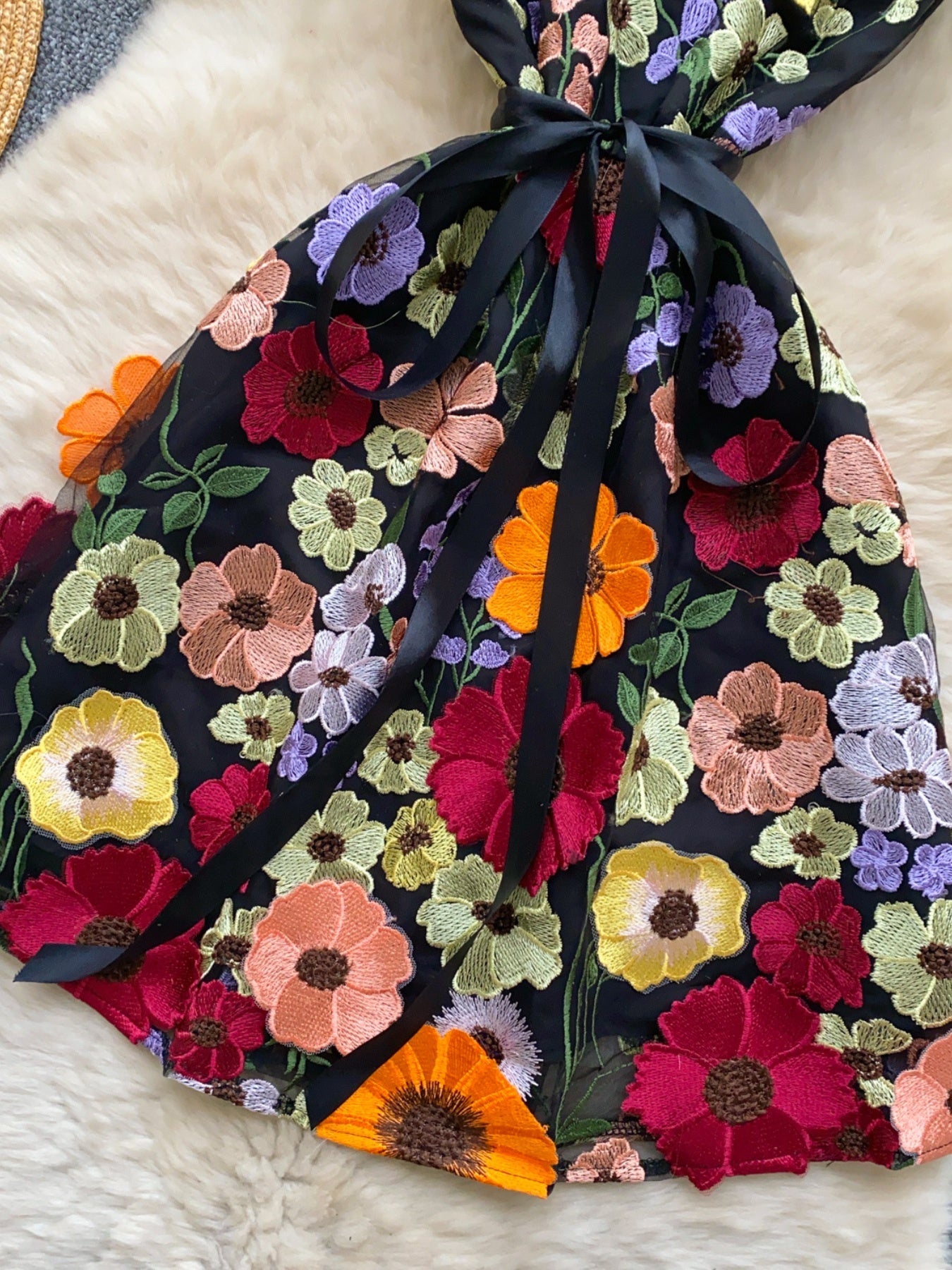 Hazel Blues® |  Floral Tie Waist Mini Dress