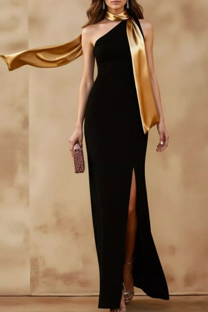 Hazel Blues® |  One-Shoulder Slit Maxi Dress