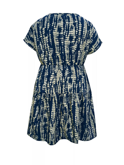 Hazel Blues® | Printed Long Sleeve Ruffle Hem Mini Dress