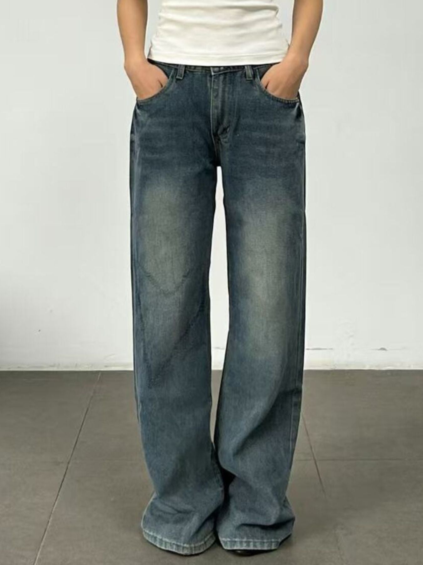 Hazel Blues® |  Vintage Wash Wide Leg Jeans