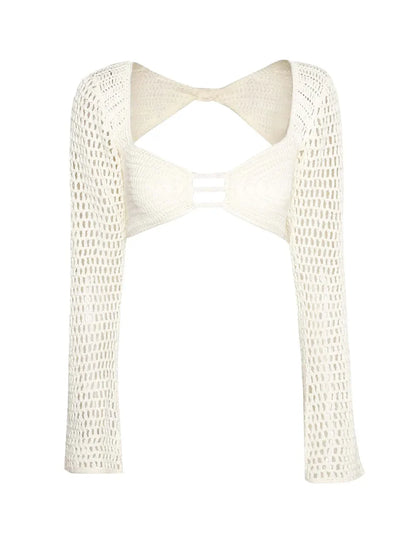 Hazel Blues® |  Tied Long Sleeve Top and Skirt Cover Up Set