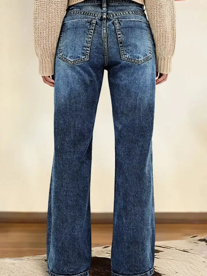 Hazel Blues® |  Vintage Wash Straight Leg Jeans