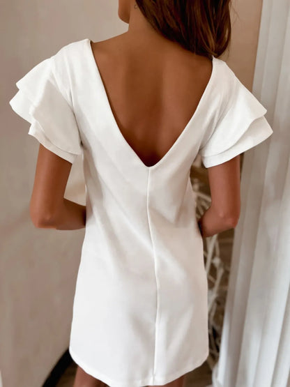 Hazel Blues® |  Ruffled Layered Short Sleeve Mini Dress