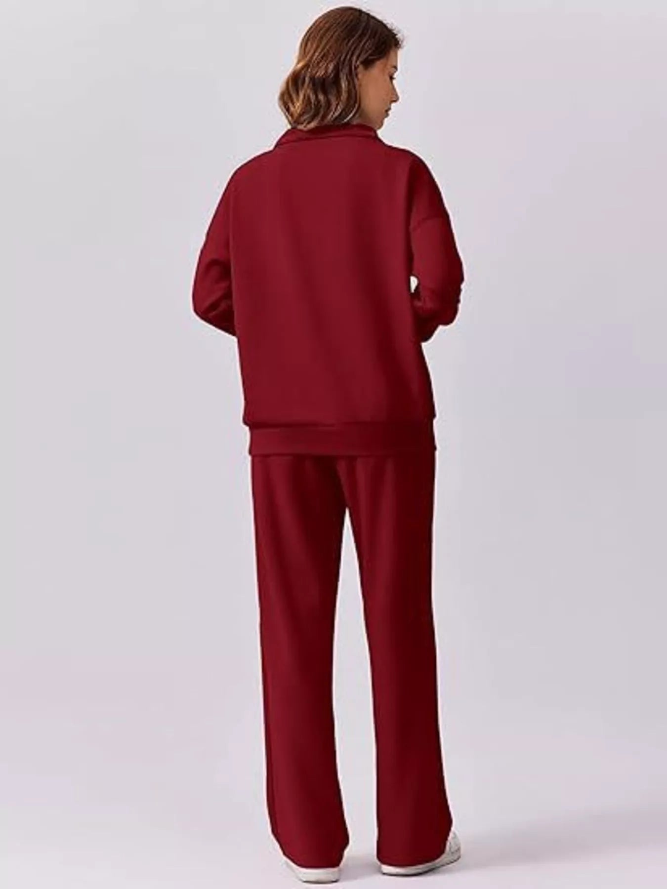 Hazel Blues® |  Relaxed Fit Quarter-Zip Top and Pants Set