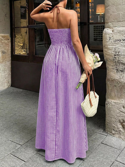 Hazel Blues® |  Striped Halter Neck Maxi Dress