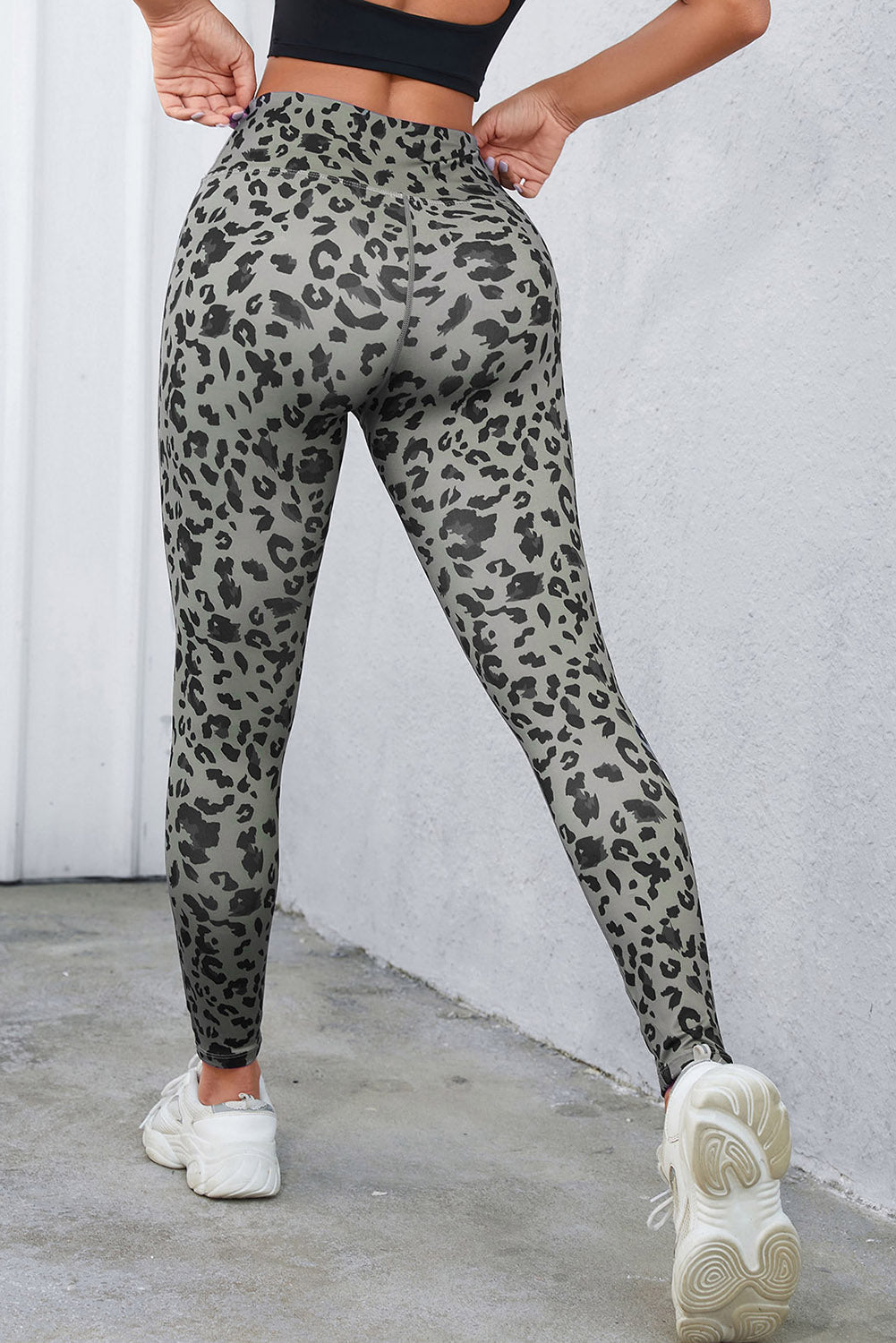 Hazel Blues® |  Leopard Print Wide Waistband Leggings