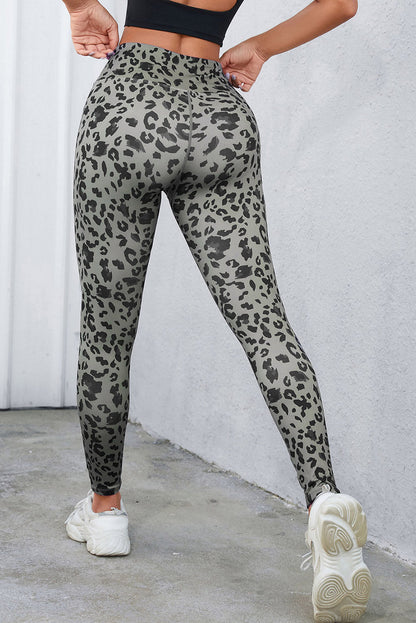 Hazel Blues® |  Leopard Print Wide Waistband Leggings