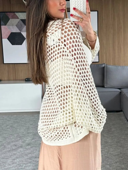 Hazel Blues® | Hollow Out Open Front Cover-Up