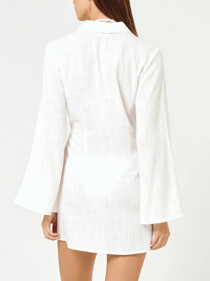 Hazel Blues® |  Tied Long Sleeve Cover Up Dress