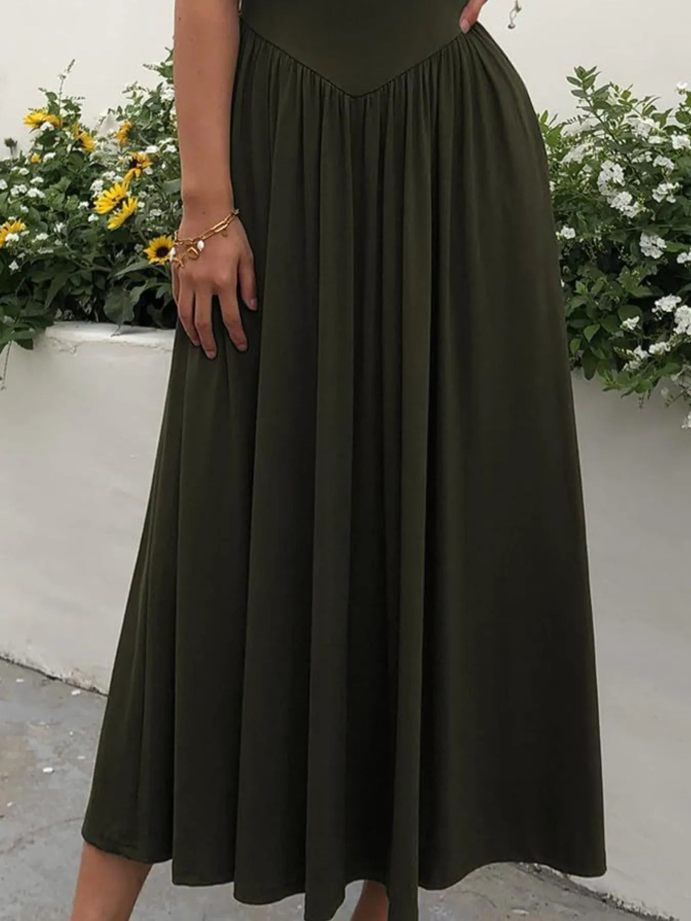 Hazel Blues® |  Sleeveless Midi Dress with Gathered Waist