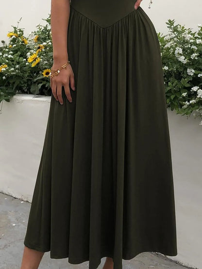 Hazel Blues® |  Sleeveless Midi Dress with Gathered Waist