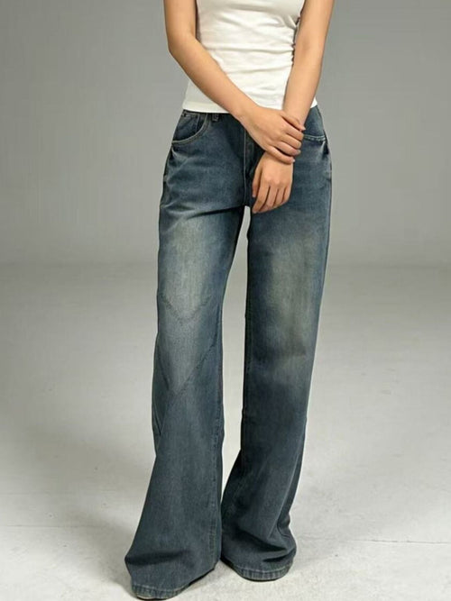 Hazel Blues® |  Vintage Wash Wide Leg Jeans