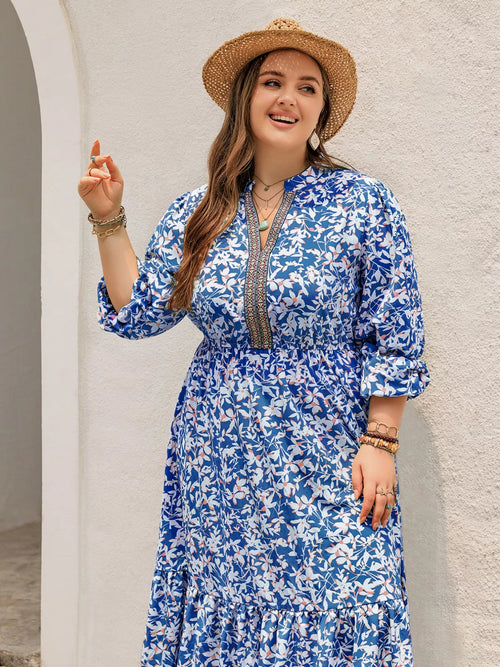 Hazel Blues® | Floral Print Bohemian Maxi Dress