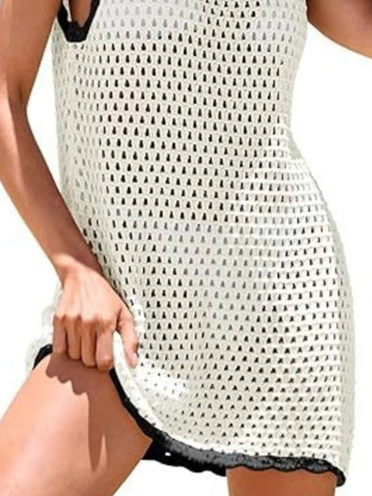 Hazel Blues® | Color Block Openwork Sleeveless Cutout Back Cover-Up