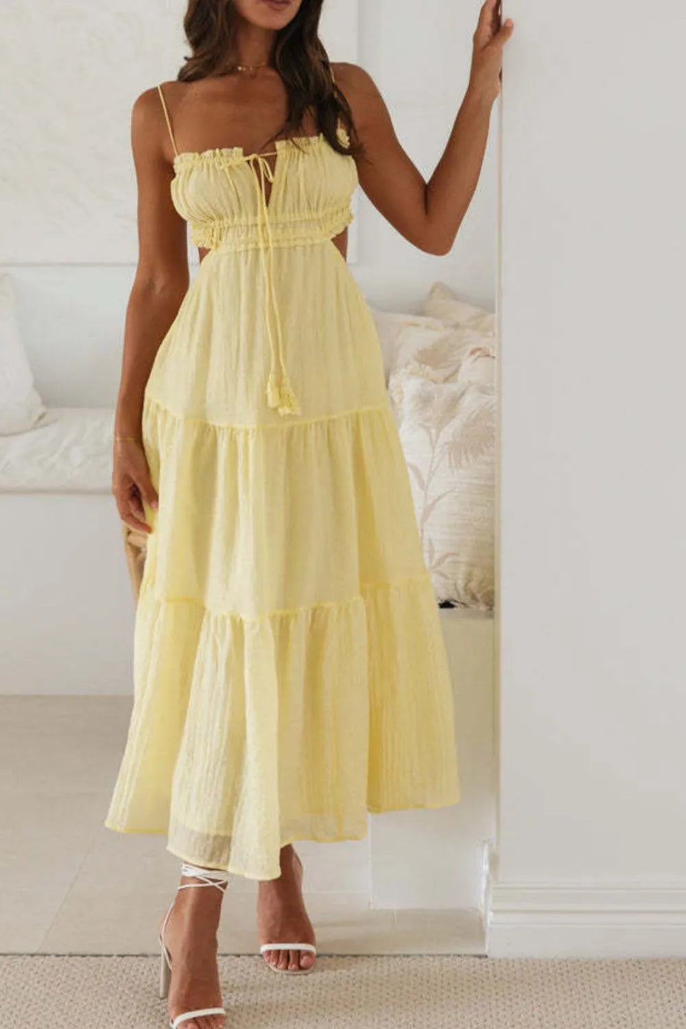 Hazel Blues® |  Cutout Square Neck Midi Cami Dress