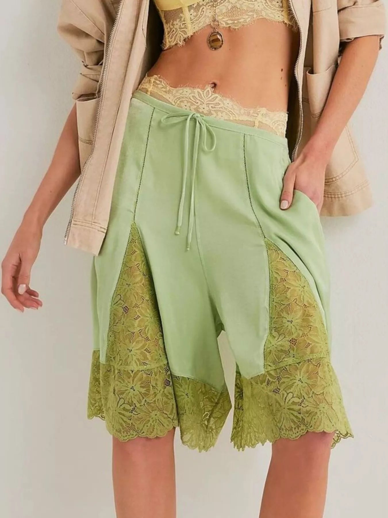 Hazel Blues® |  Lace Detail Shorts