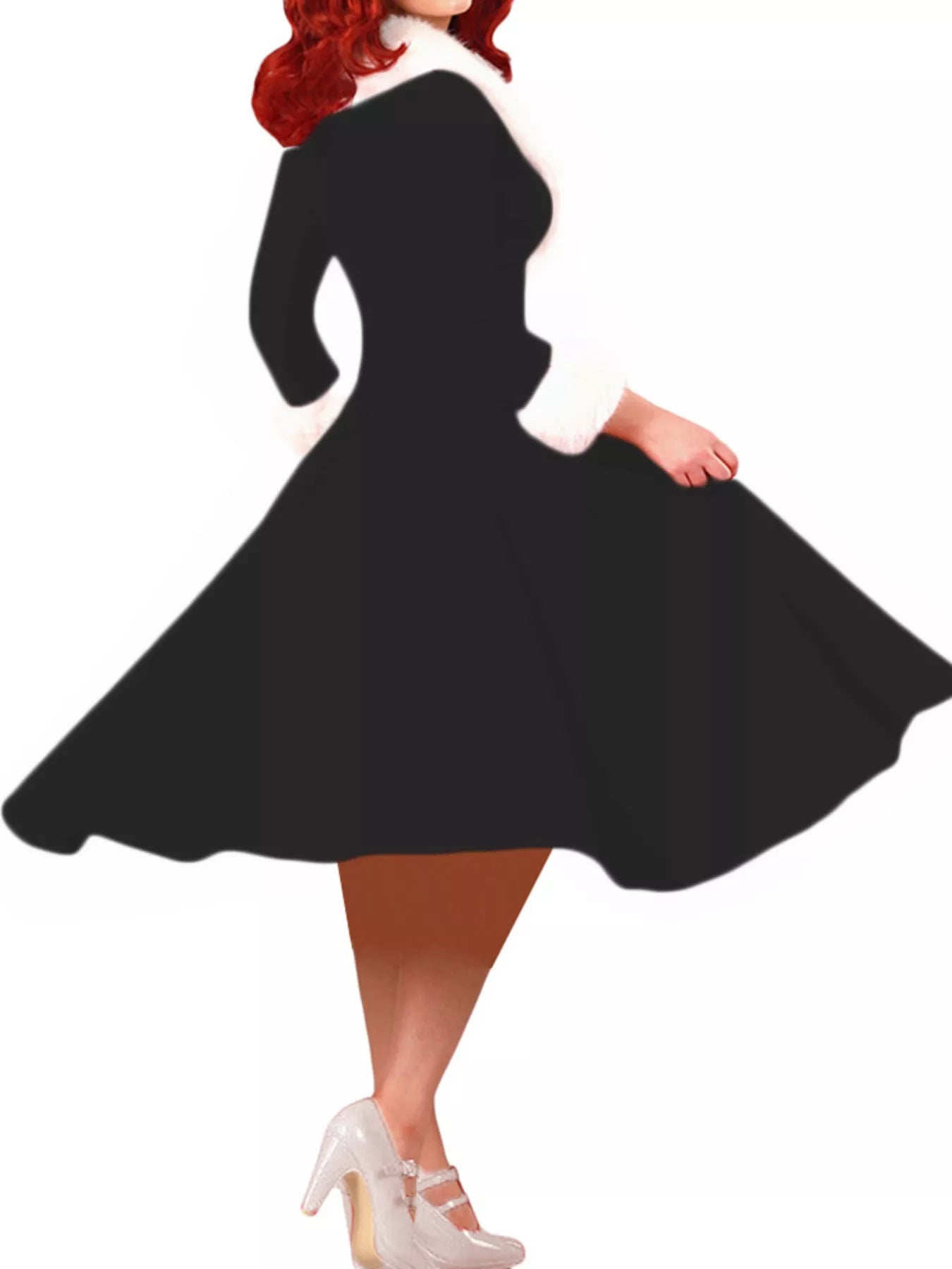 Hazel Blues® |  Faux Fur Trim Christmas Dress