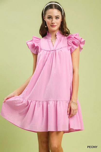 Hazel Blues® |  Umgee Flutter Sleeve Tiered Dress