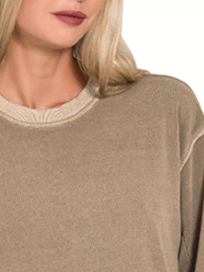 Hazel Blues® |  Zenana Soft Fleece Pigment Dye Sweatshirts Dress