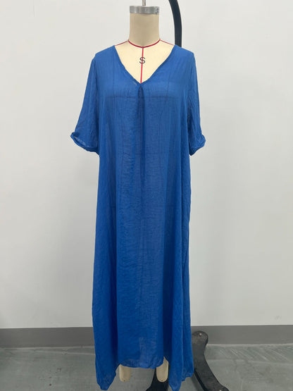Hazel Blues® | V-Neck Short Sleeve Midi Dress
