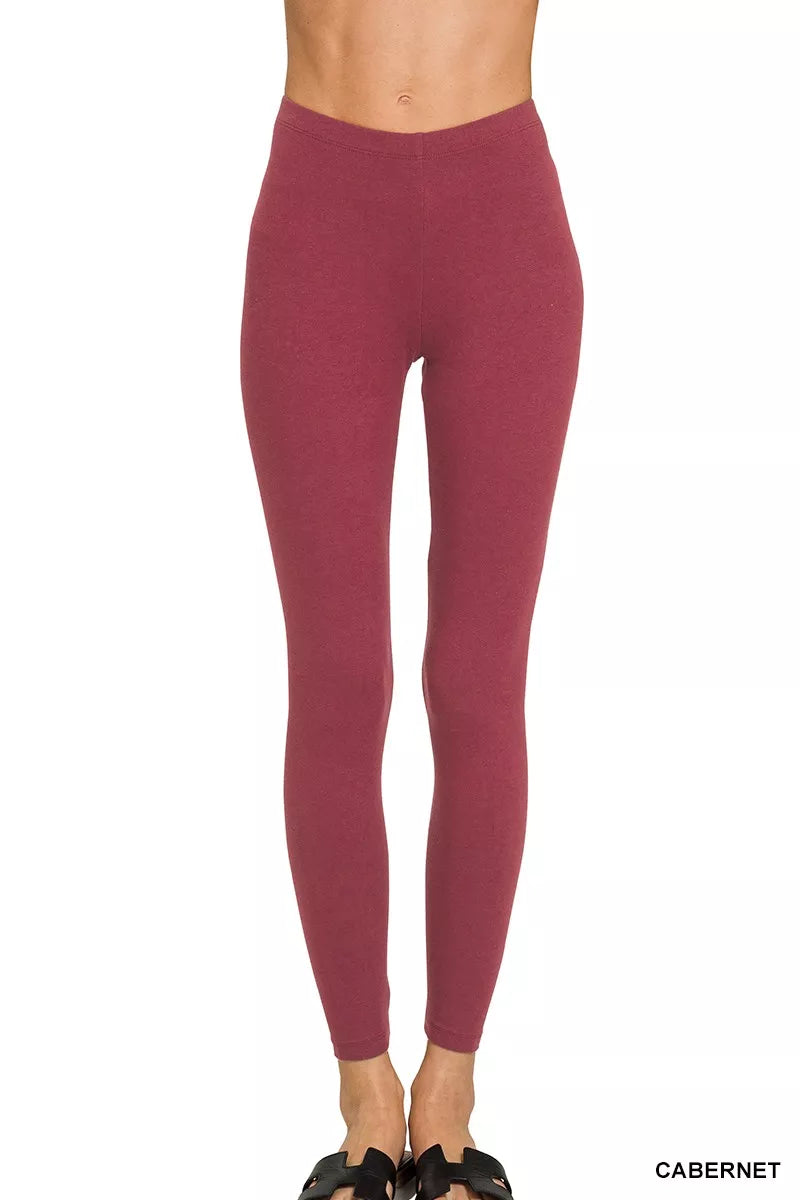 Hazel Blues® |  Zenana Premium Cotton Full Length Leggings