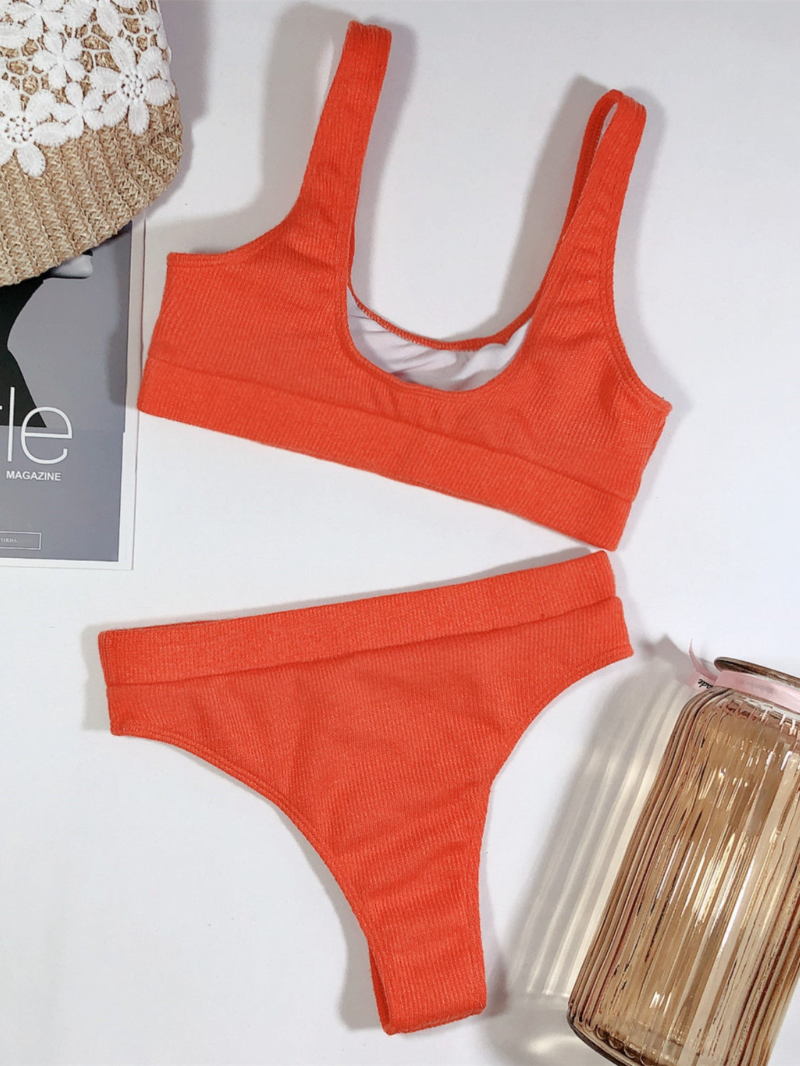 Hazel Blues® | Scoop Neck Wide Strap Two-Piece Swim Set