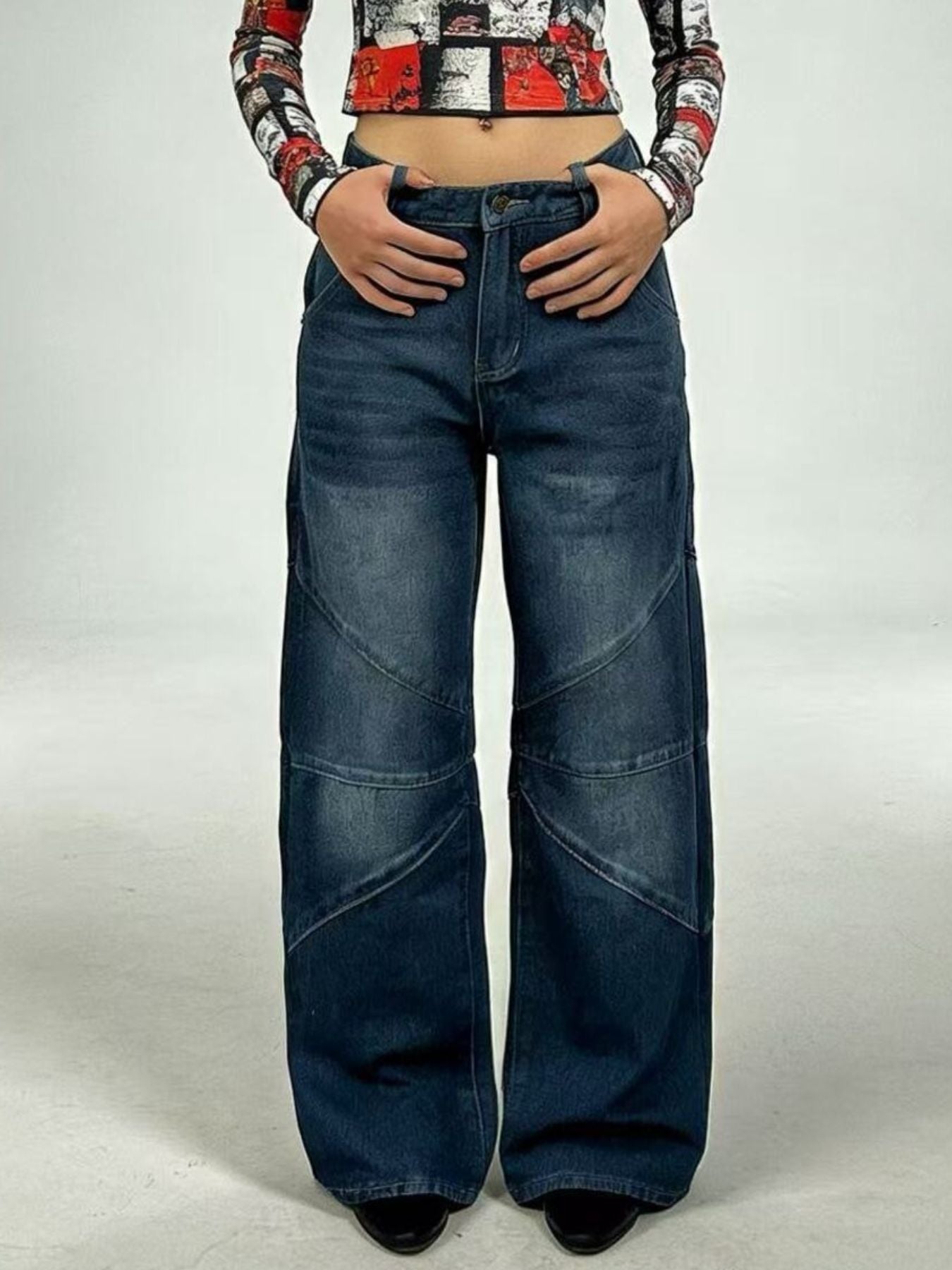 Hazel Blues® |  Vintage Wash Wide Leg Jeans