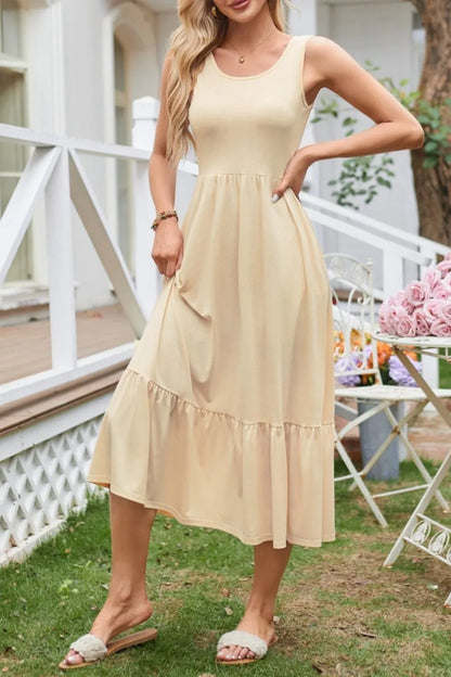 Hazel Blues® |  Round Neck Wide Strap Tank Dress