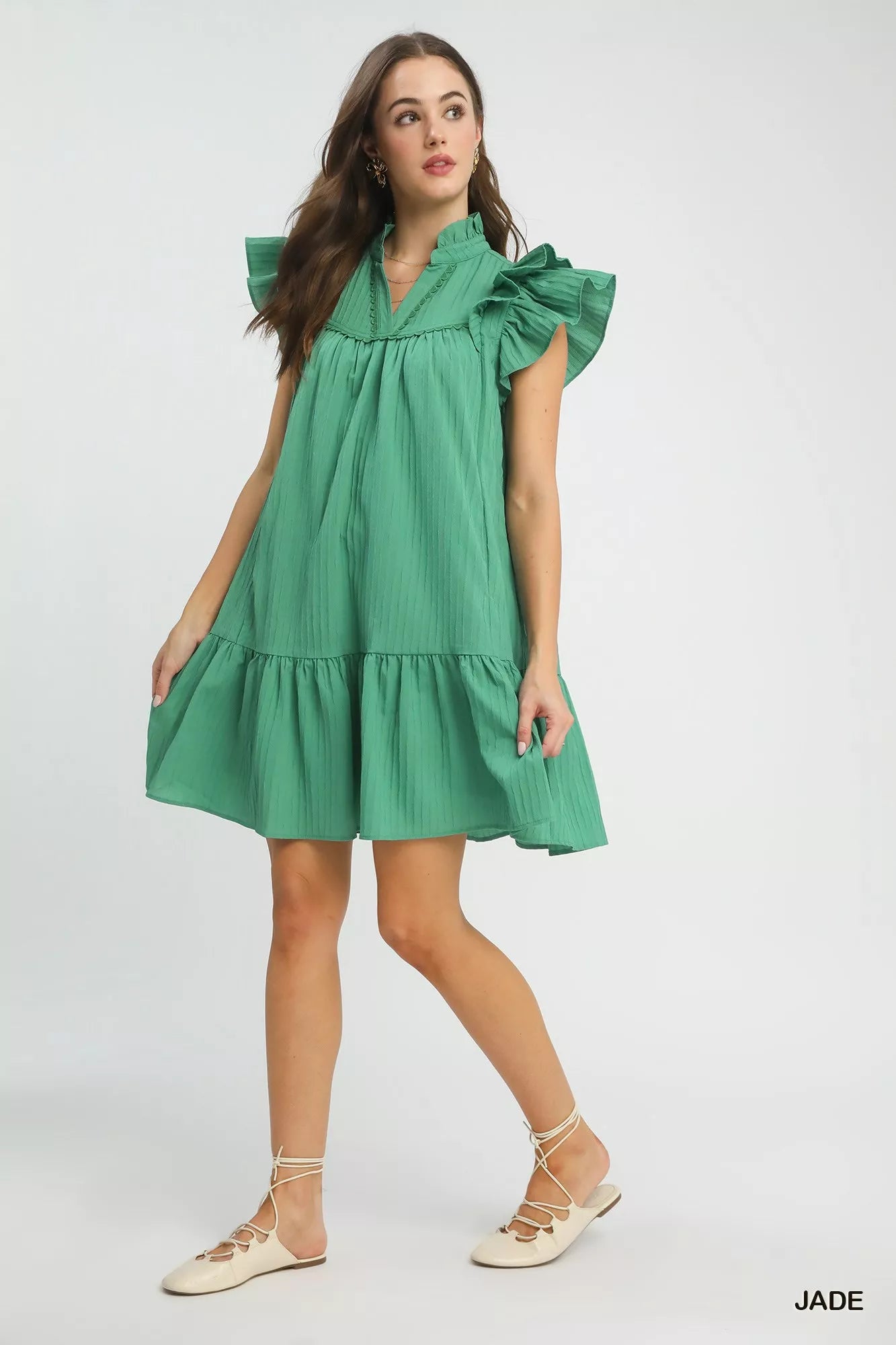Hazel Blues® |  Umgee Flutter Sleeve Tiered Dress