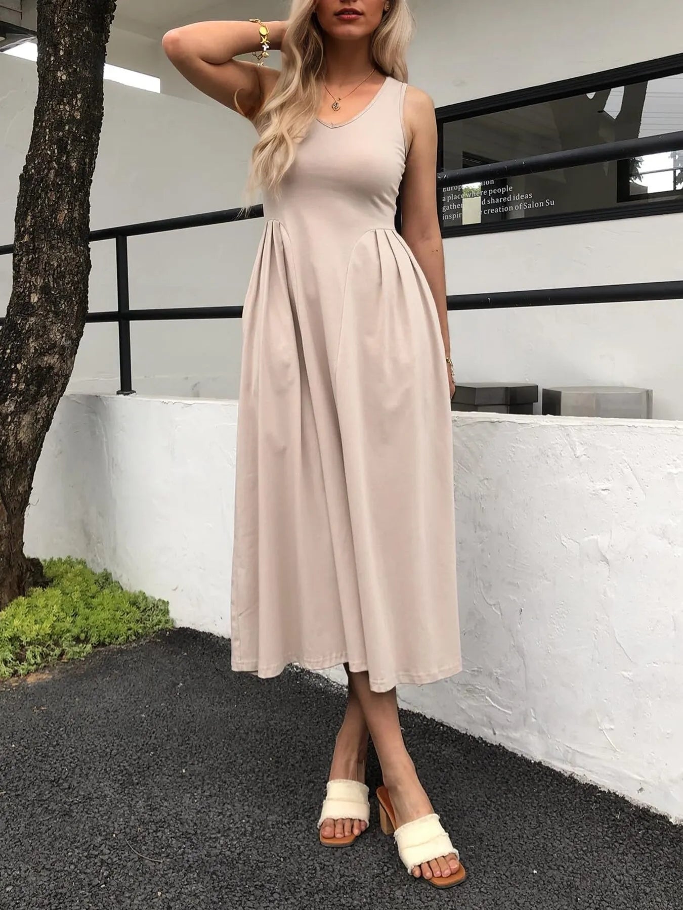 Hazel Blues® |  V-Neck Midi Tank Dress