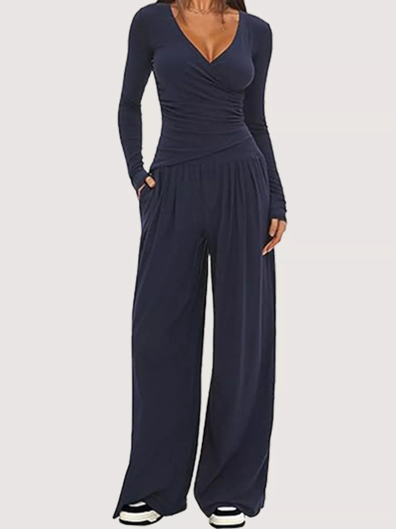 Hazel Blues® |  Casual Long Sleeve Top and Wide Leg Pants Set