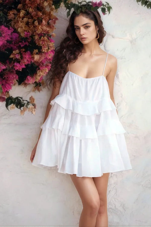 Hazel Blues® |  Ruffle Layered Tie Shoulder Cami Dress