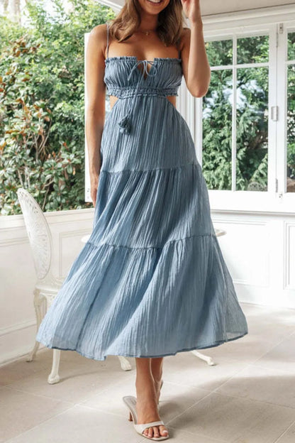 Hazel Blues® |  Cutout Square Neck Midi Cami Dress