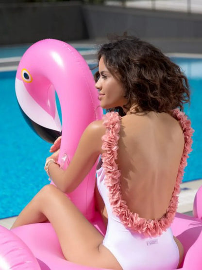 Hazel Blues® | Mommy&Me Backless Petal Strap One Piece Swimsuit