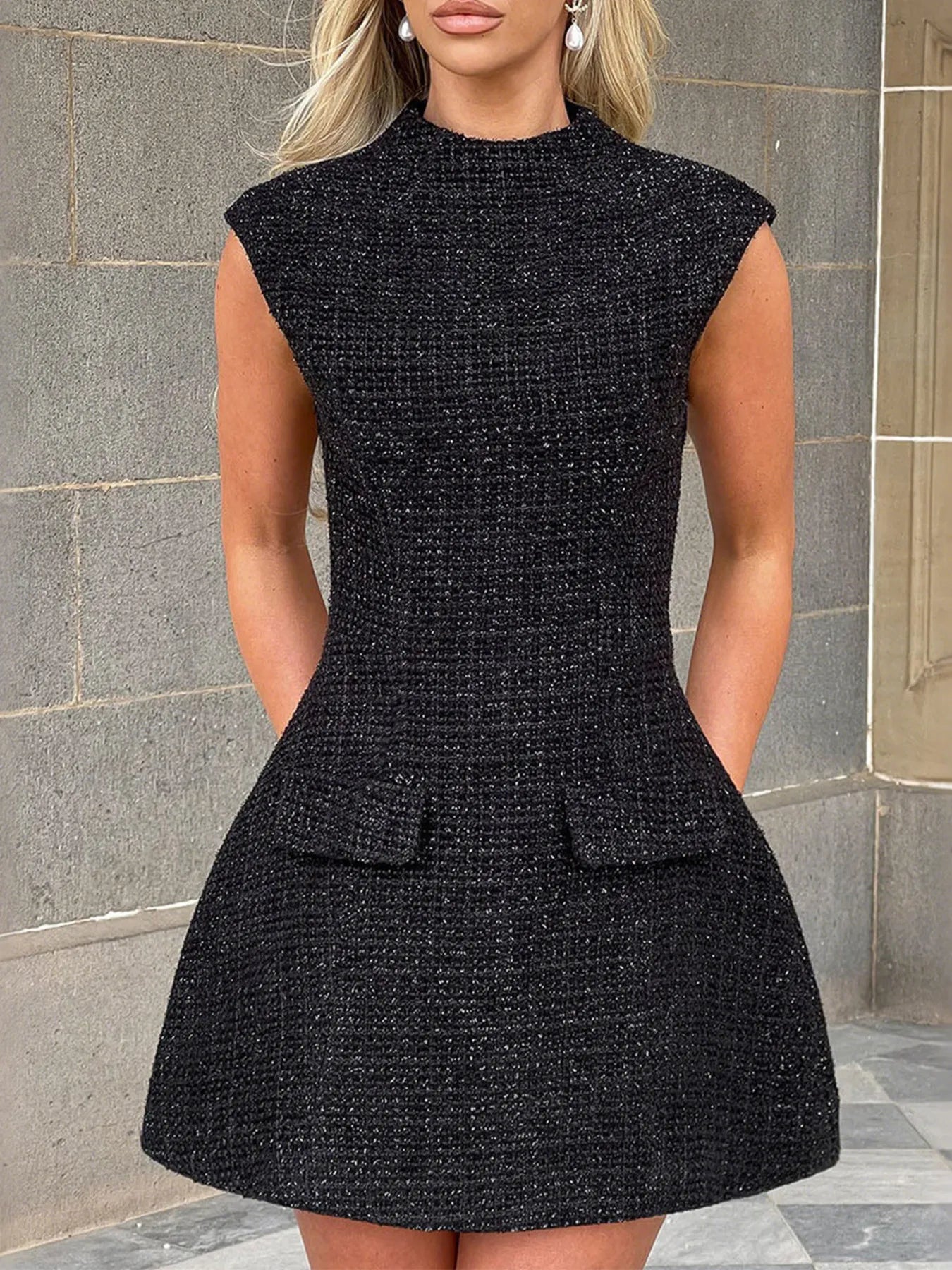 Hazel Blues® |  Cutout Back Round Neck Cap Sleeve Mini Dress