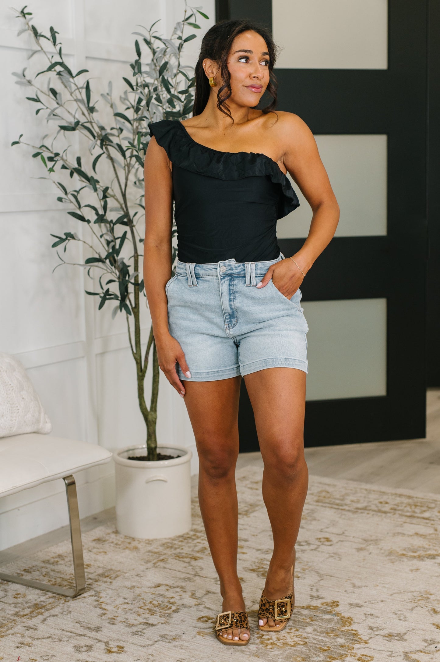 Hazel Blues® | A Tan Line Happiness One Piece Swim Suit in Black